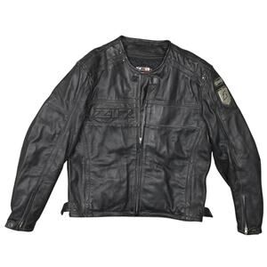 Z1R Men's XL Black Leather Motorcycle Scrambler Jacket Full Zip Padding VTG
